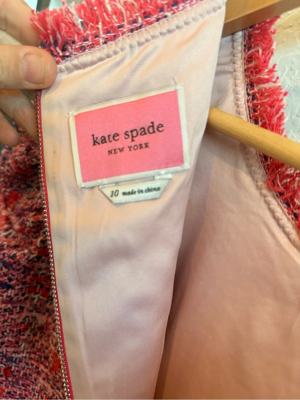 kate spade Pink & Purple Tweed Mini Dress